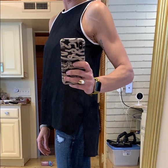 Silk blouse with white trim by Lavender Brown - Picture 3 of 5